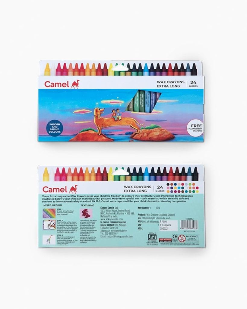 Camlin Wax CRAYON 1000-XL-24+2 FLUORESCENT